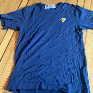 Comme des garçons PLAY blue t-shirt with gold heart